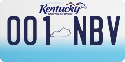 KY license plate 001NBV