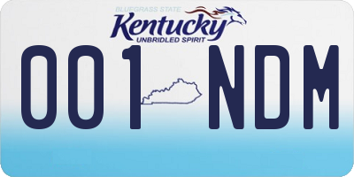 KY license plate 001NDM