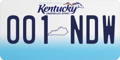 KY license plate 001NDW