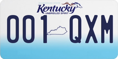 KY license plate 001QXM