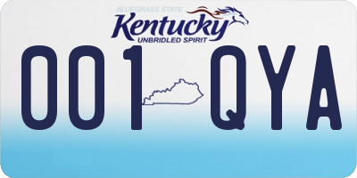 KY license plate 001QYA