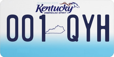 KY license plate 001QYH