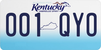 KY license plate 001QYO