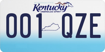KY license plate 001QZE