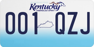 KY license plate 001QZJ