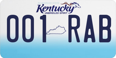 KY license plate 001RAB