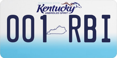 KY license plate 001RBI