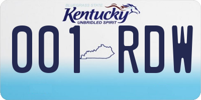 KY license plate 001RDW