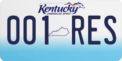 KY license plate 001RES