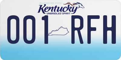 KY license plate 001RFH