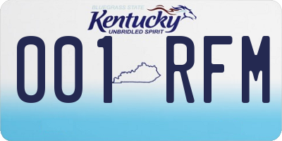KY license plate 001RFM