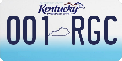 KY license plate 001RGC