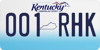 KY license plate 001RHK