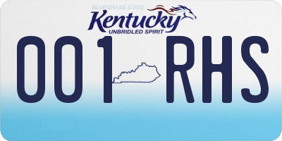 KY license plate 001RHS