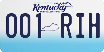 KY license plate 001RIH