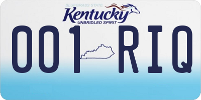 KY license plate 001RIQ