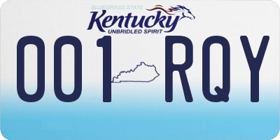 KY license plate 001RQY