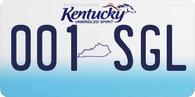 KY license plate 001SGL