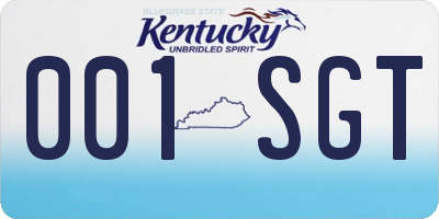 KY license plate 001SGT