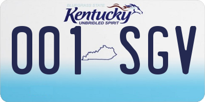 KY license plate 001SGV