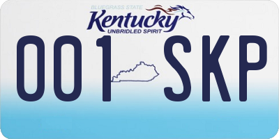 KY license plate 001SKP