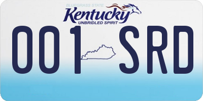 KY license plate 001SRD