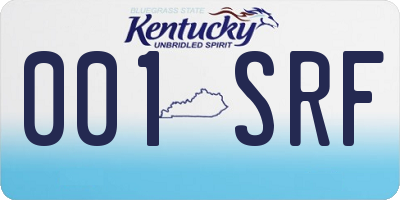 KY license plate 001SRF