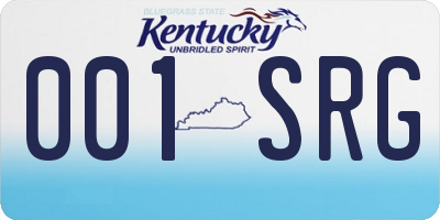 KY license plate 001SRG
