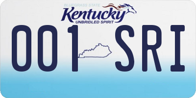 KY license plate 001SRI