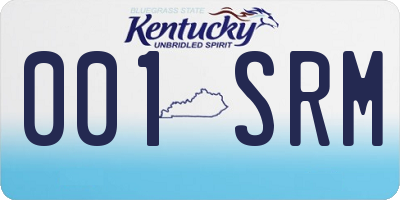 KY license plate 001SRM