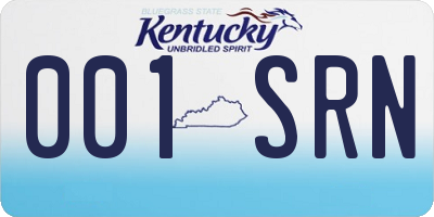 KY license plate 001SRN