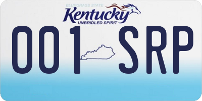 KY license plate 001SRP