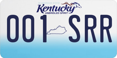 KY license plate 001SRR
