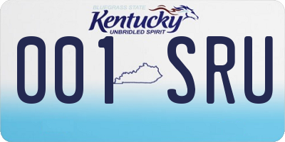 KY license plate 001SRU