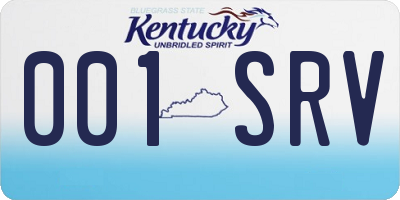 KY license plate 001SRV