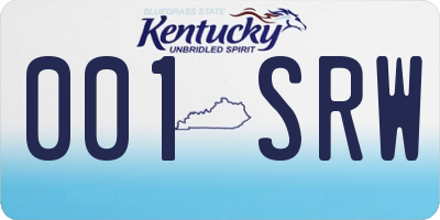 KY license plate 001SRW