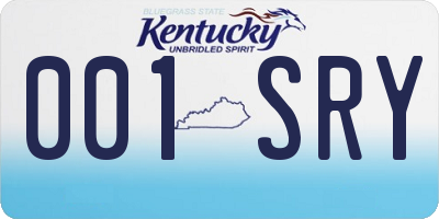 KY license plate 001SRY