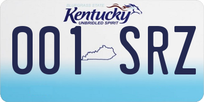 KY license plate 001SRZ