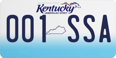 KY license plate 001SSA