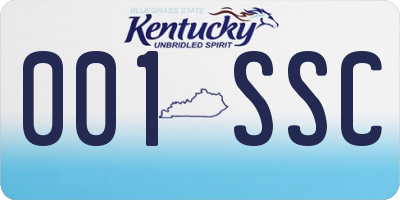 KY license plate 001SSC