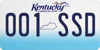 KY license plate 001SSD
