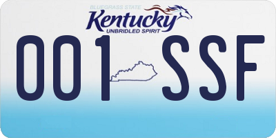 KY license plate 001SSF