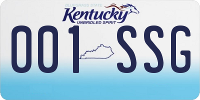 KY license plate 001SSG