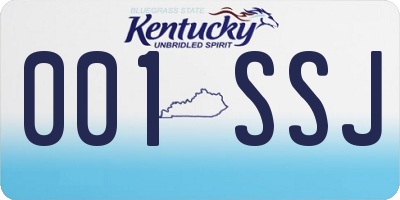 KY license plate 001SSJ
