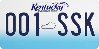 KY license plate 001SSK