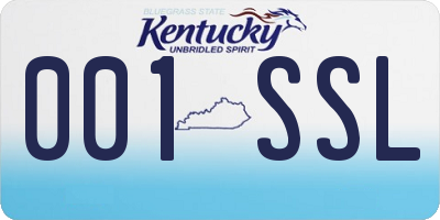 KY license plate 001SSL