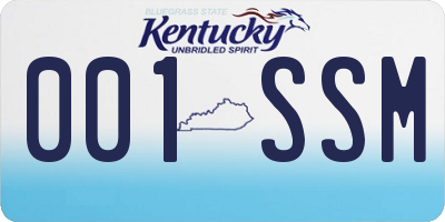 KY license plate 001SSM