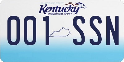 KY license plate 001SSN