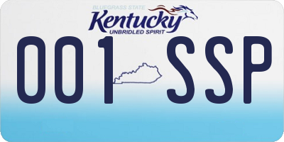 KY license plate 001SSP