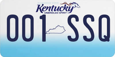 KY license plate 001SSQ